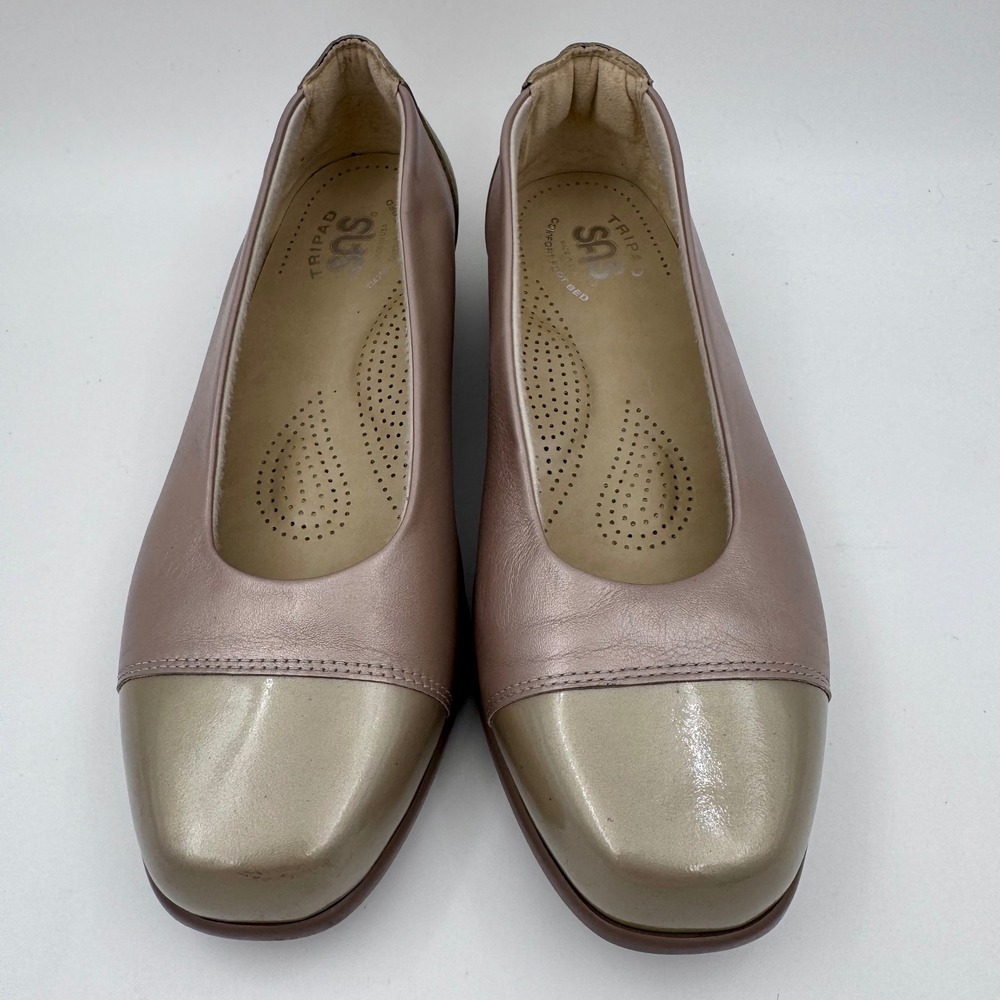 SAS‎ Tripad Comfort Rose Gold Metallic Leather Square Toe  Made in USA 7M